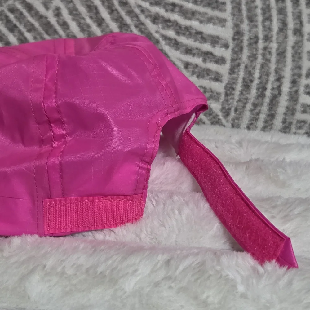Rare Vintage‎ Ray-Ban Neon Pink Satin Baseball Cap Bump Bonnets Ski Headwear